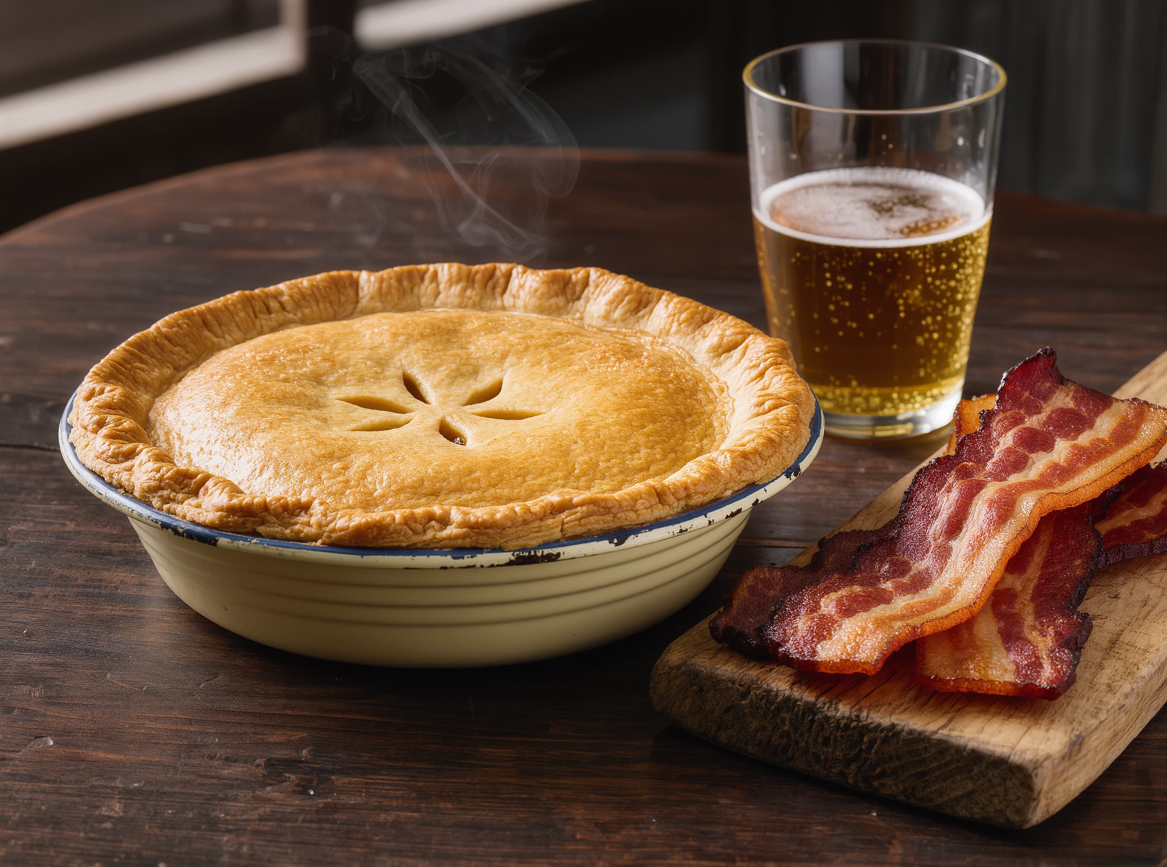 Chicken, bacon and cider pie