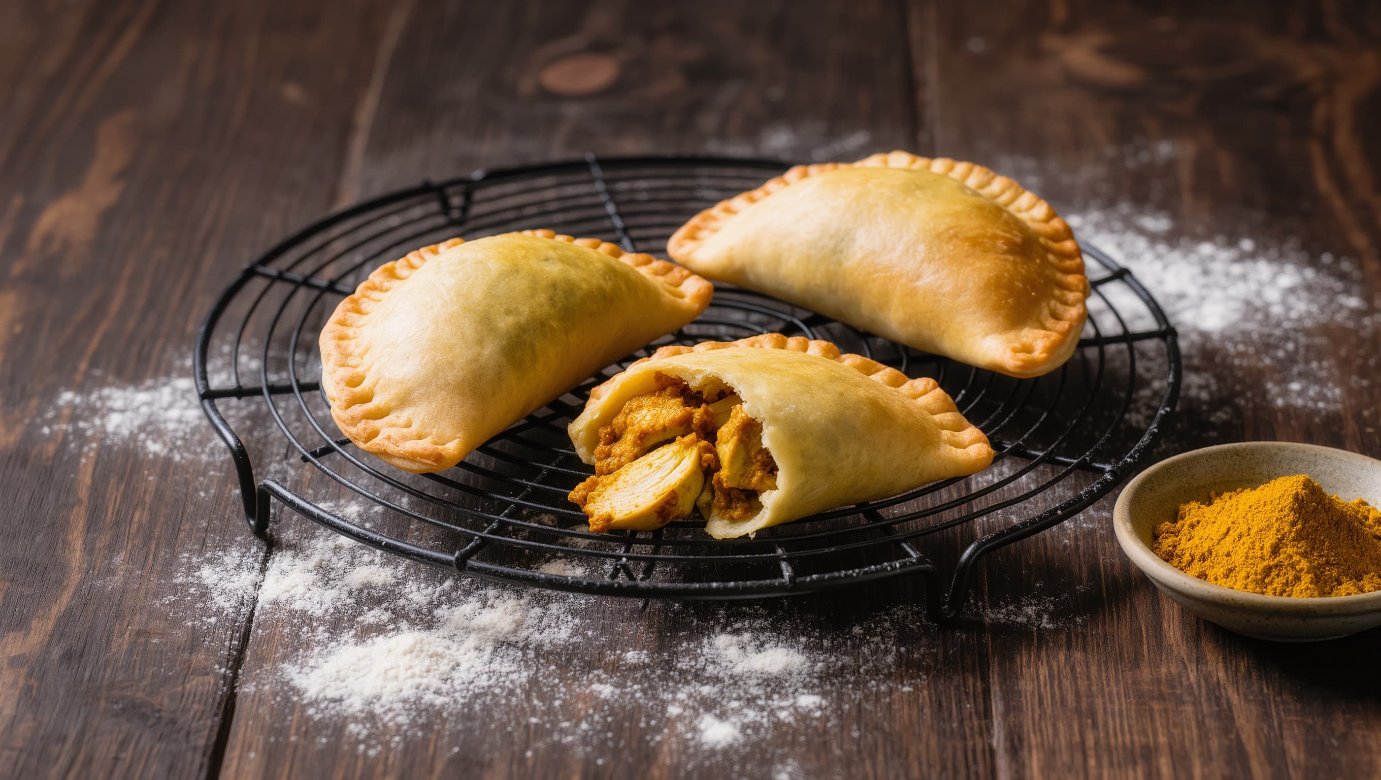 Curried chicken hand pies