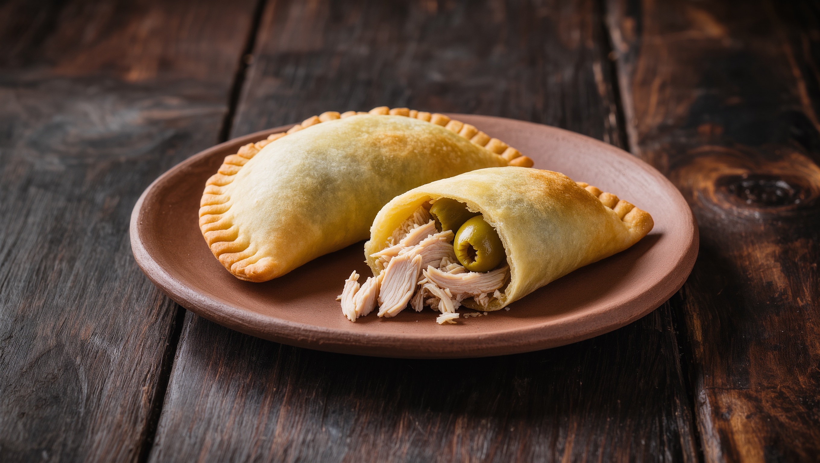 Empanada de pollo across Latin America, traditional presentation