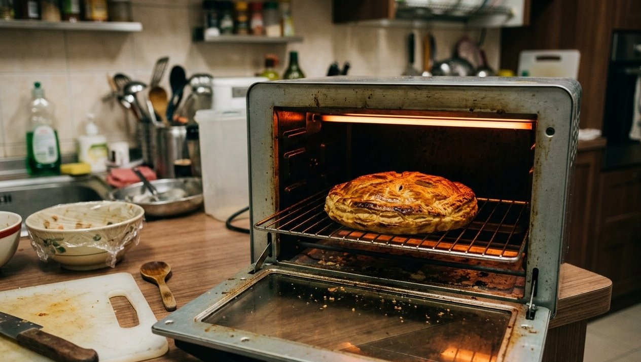 Reheating a chicken pie Singapore-style: air fryer and toaster oven
